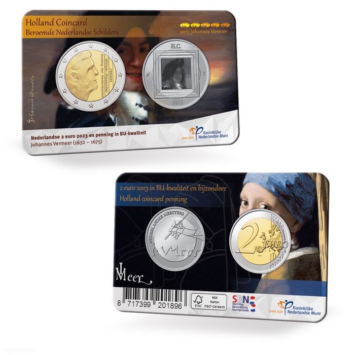 Holland. 2 Euro 2023 "Vermeer" (incl. zilver pening)