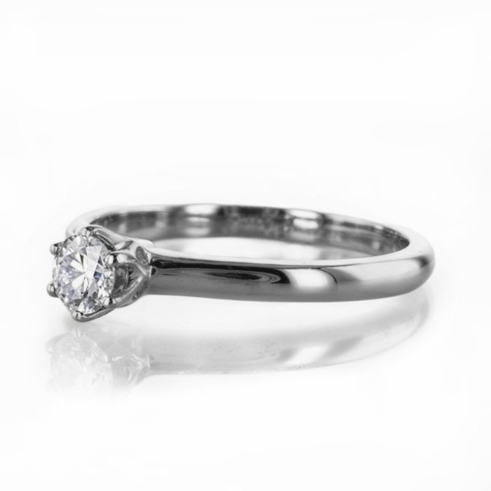 Forlovelsesring - 14 karat Hvidguld -  0.24ct. tw. Diamant (Natur)