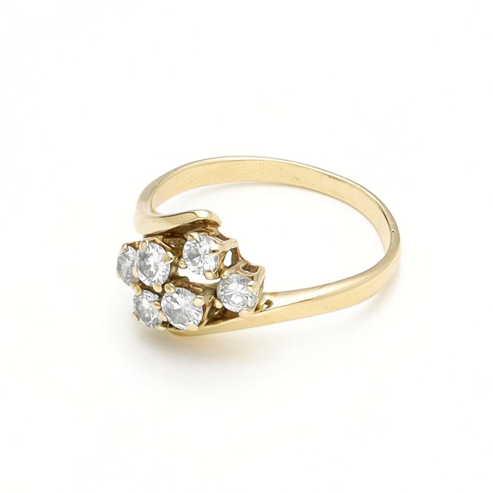 Ingen mindstepris - Ring - 14 karat Gulguld -  0.66ct. tw. Diamant (Natur)