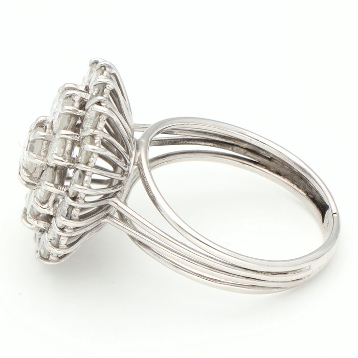 Ring - 18 kraat Hvidguld Diamant (Natur)