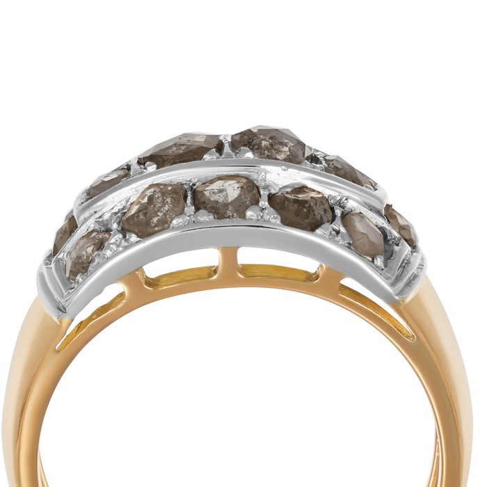 Ring - 18 kraat Gulguld Hvidguld -  206ct tw Diamant (Natur)