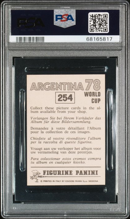 1978 Panini Argentina 78 World Cup Zico #254 PSA 7 Graded sticker