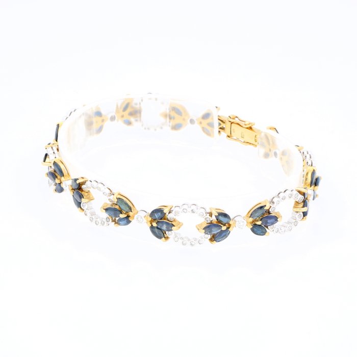 Armbånd - 18 kraat Gulguld, Hvidguld Diamant (Natur)