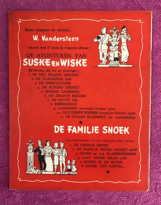 Suske en Wiske 4 - De koning drinkt - 1 Album - Genoptryk - 1951