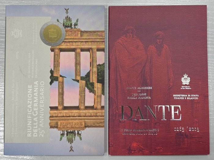 San Marino. 2 Euro 2015 "Riunificazione della Germania" + "Dante" (2 monnaies)  (Ingen mindstepris)