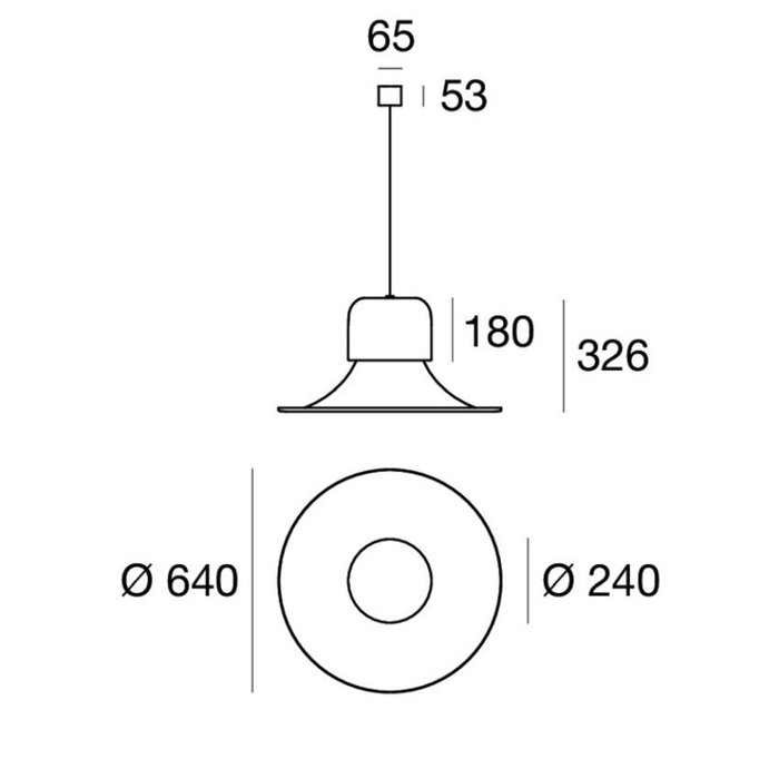 Stilnovo - Joe Colombo - Hængende lampe - XL Ø 64cm - Campana - Big Version - Stål