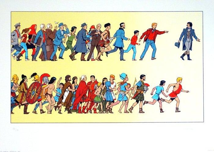 Martin Jacques - 1 Silkscreen - Alix Lefranc - Les Personnages des aventures - 2001