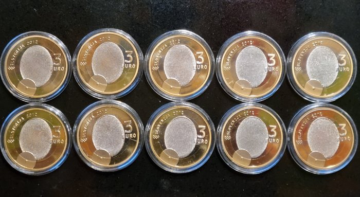 Slovenien 3 Euro 2012 (10 stuks)  (Ingen mindstepris)