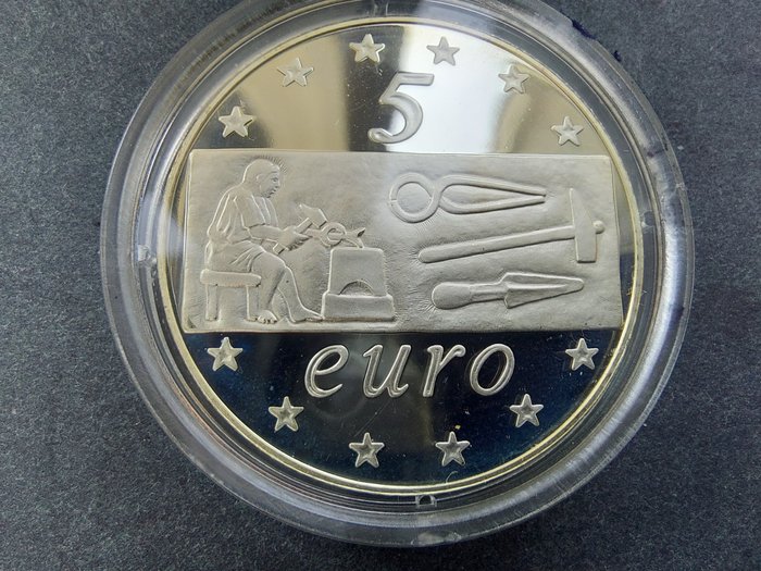 Italien. Proof Set 2003 "Europa del lavoro" (incl. 5 Euro in argento)  (Ingen mindstepris)