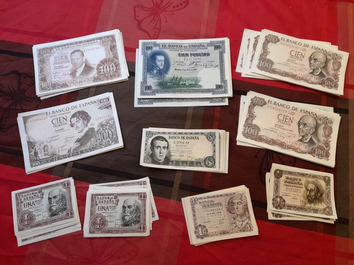 Spanien. - 92 banknotes - various dates