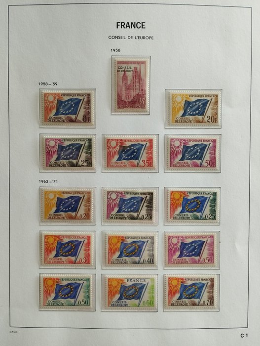 Frankrig 1958/2001 - Luksus kvalitet - Ensemble complet de Timbres de service  - MNH