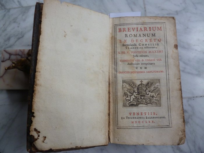 Ballboniana - Breviarium Romanum Ex Decreto Sacrofancti Concilii SP II V . Pontificis Maximi Clementis VIII Eet - 1770