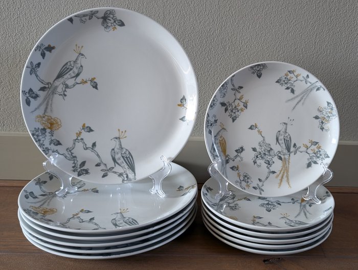 Villeroy  Boch - Middagssæt til 6 (12) - Peacock - Forgyldt, Porcelæn - Begrænset udgave