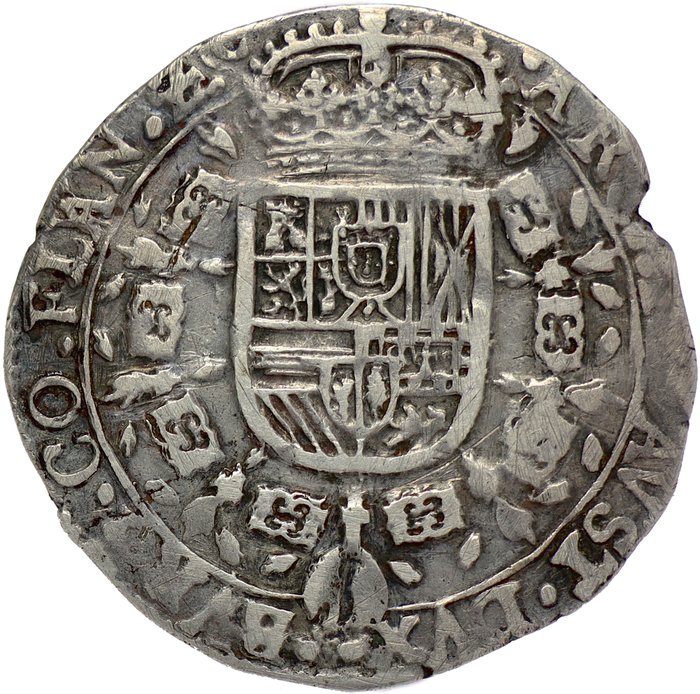 Spansk Holland. Philip IV (1621-1665). 1/4 Patagon mm. lis - Bruges Mint - 1654 - VERY RARE DATE (R2)