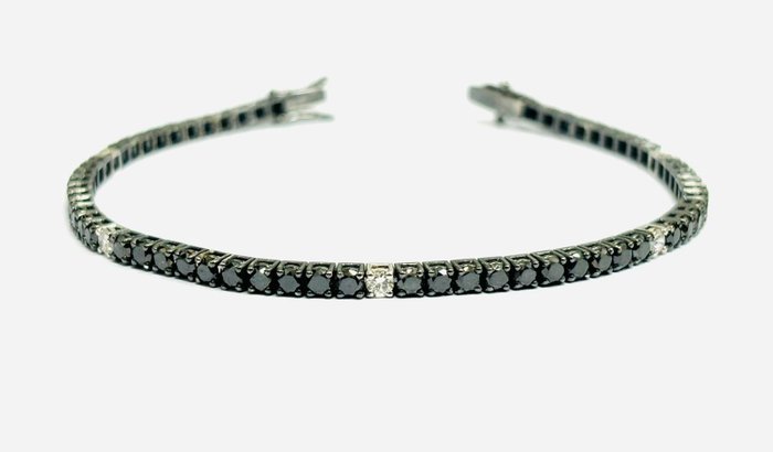 Armbånd - 18 kraat Hvidguld -  7.52ct. tw. Diamant (Farvebehandlet)  - Diamant - Fremstillet i Italien