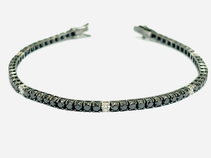 Armbånd - 18 kraat Hvidguld -  7.52ct. tw. Diamant (Farvebehandlet)  - Diamant - Fremstillet i Italien