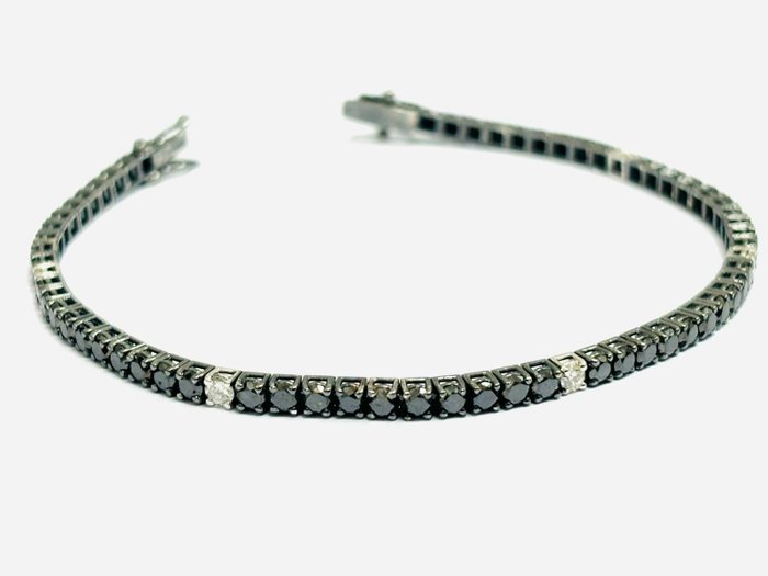 Armbånd - 18 kraat Hvidguld -  7.52ct. tw. Diamant (Farvebehandlet)  - Diamant - Fremstillet i Italien