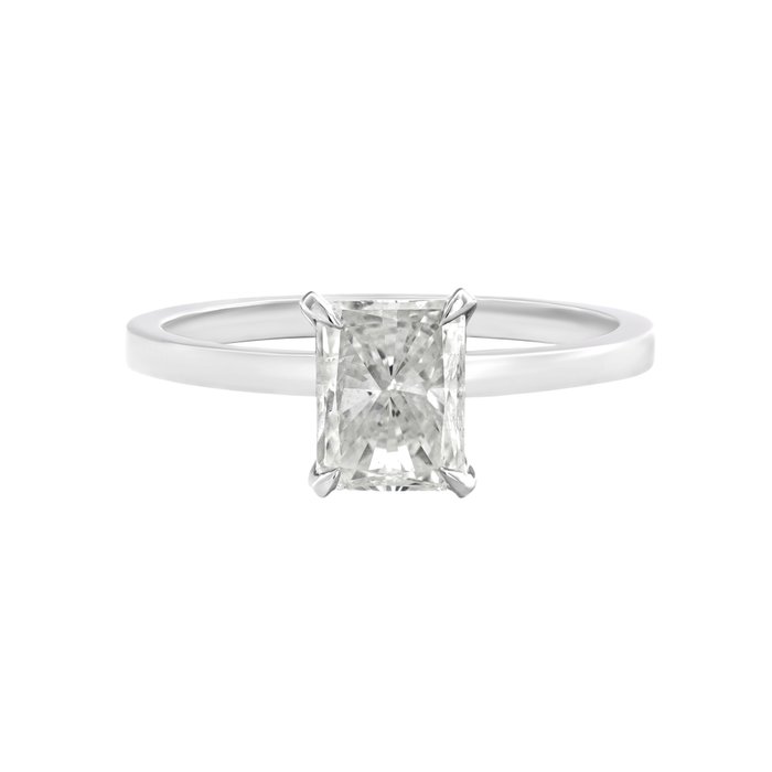 Ingen mindstepris - Ring - 14 karat Hvidguld -  092ct tw Diamant (Natur)