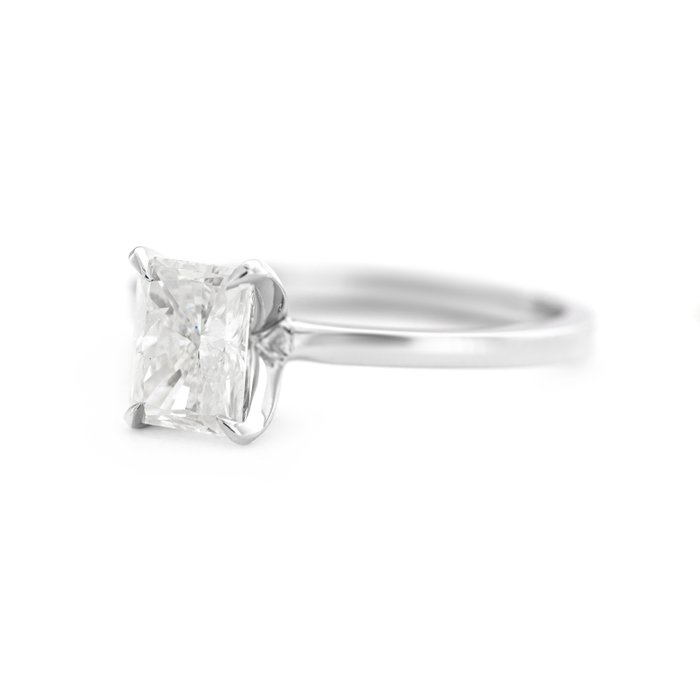 Ingen mindstepris - Ring - 14 karat Hvidguld -  092ct tw Diamant (Natur)