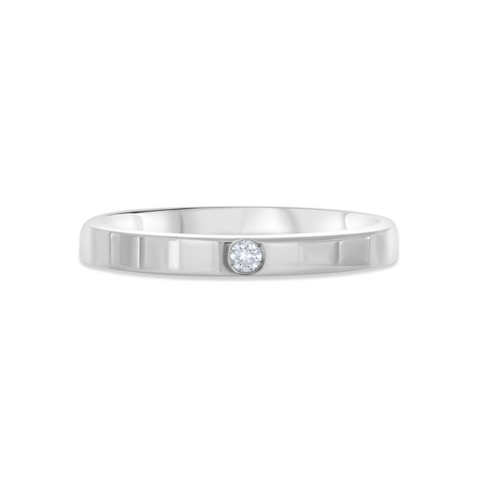 Ring - 18 kraat Hvidguld -  0.03ct. tw. Diamant (Natur)