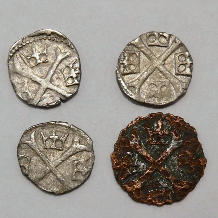 Ungarn. Sigismund van Luxemburg (1387-1437). A Collection of 4x Medieval Coins, 3 of which are Silver  (Ingen mindstepris)