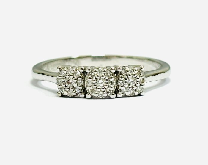 Ring - 18 kraat Hvidguld -  0.40ct. tw. Diamant (Natur)  - Fremstillet i Italien