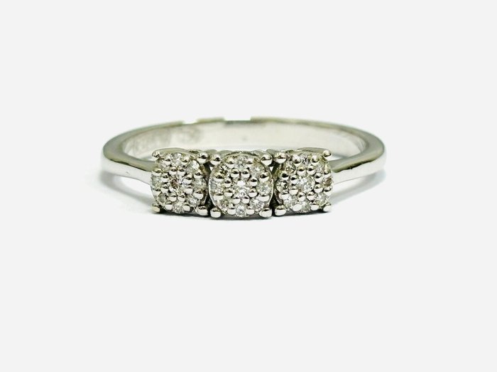 Ring - 18 kraat Hvidguld -  0.40ct. tw. Diamant (Natur)  - Fremstillet i Italien