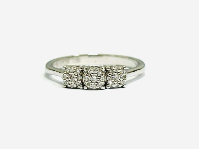 Ring - 18 kraat Hvidguld -  0.40ct. tw. Diamant (Natur)  - Fremstillet i Italien