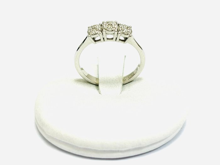 Ring - 18 kraat Hvidguld -  0.40ct. tw. Diamant (Natur)  - Fremstillet i Italien