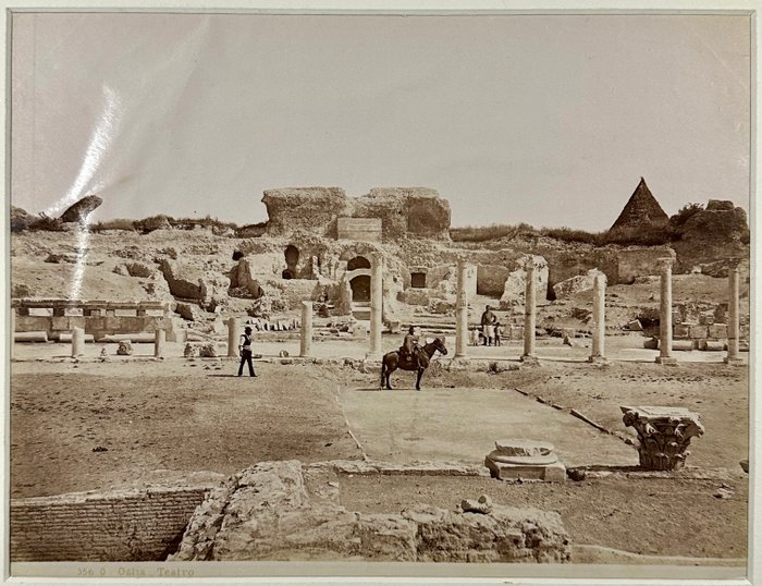 Domenico Anderson (1854 - 1938) - Ostia Antica Theatre - Albumen Print ca. 1890s