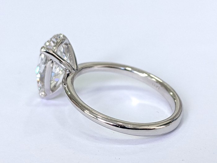 Ingen mindstepris - Ring - 14 karat Hvidguld -  3.10ct. tw. Diamant (Laboratoriedyrket) - E VVS2 IGI