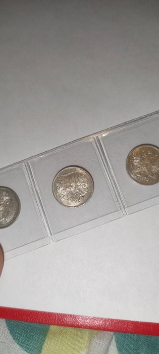 Finland. Nicholas II (1894-1917). A Lot of 5x 25 Pennia Silver Coins 1916  (Ingen mindstepris)