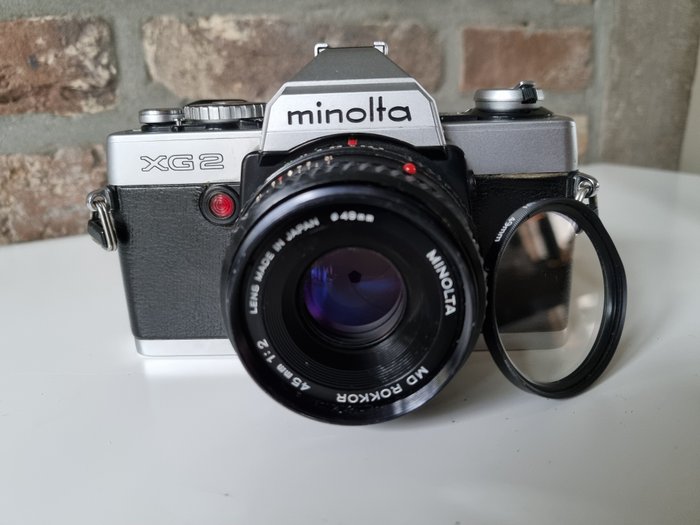 Minolta XG-2 + MD Rokkor 2/45mm + UV filter - Reflekskamera med enkelt linse (SLR)