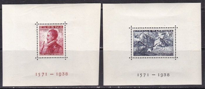 Spanien 1938 - Slaget ved Lepanto - Edifil 862/863 og hyldest til hæren - Edifil 849