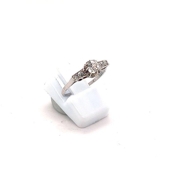 Forlovelsesring Platin -  0.40ct. tw. Diamant (Natur)  - Diamant - 950 PT Dia Art Deco Ring