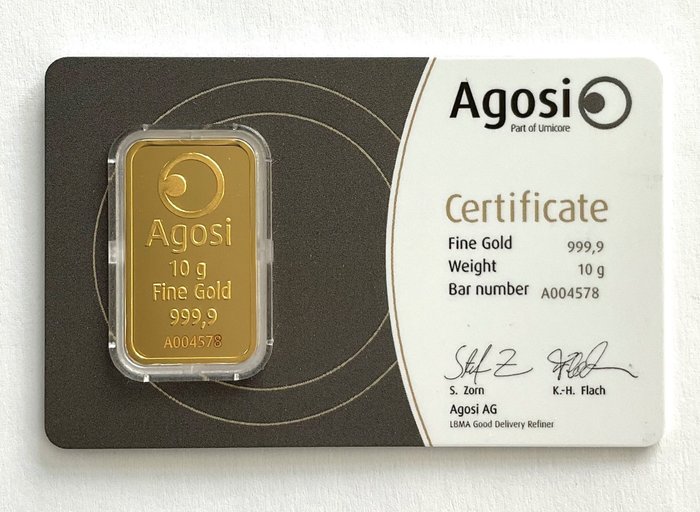 10 gram - Guld 999 - Agosi Deutschland - Forseglet