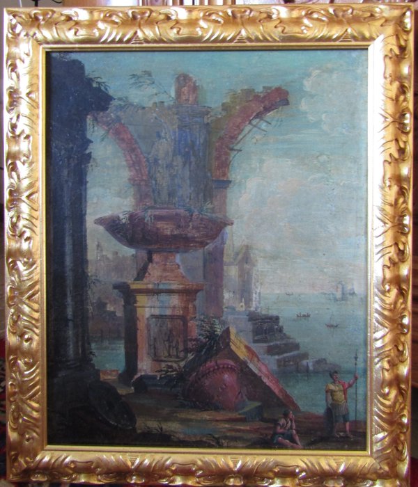 Giovanni Paolo Pannini (1691-1765), Seguace di - Capriccio con rovine romane