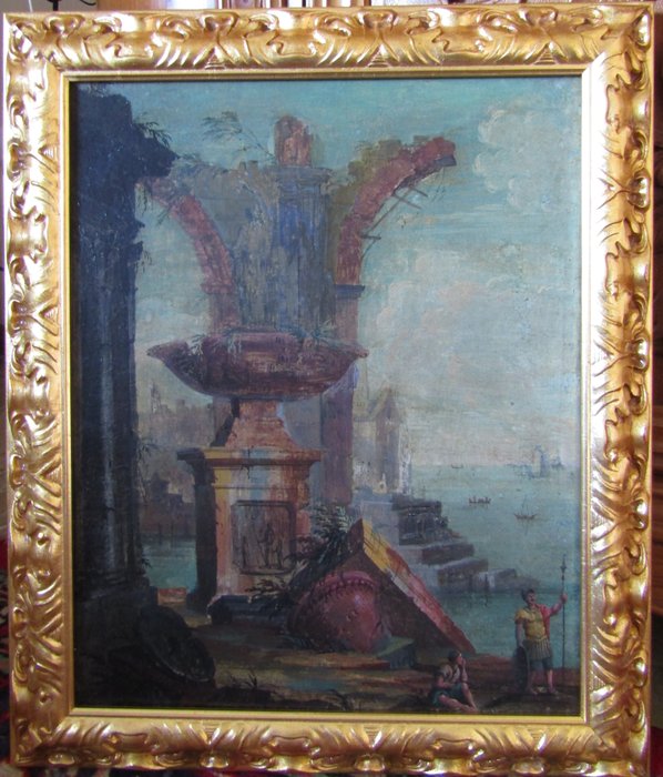 Giovanni Paolo Pannini (1691-1765), Seguace di - Capriccio con rovine romane