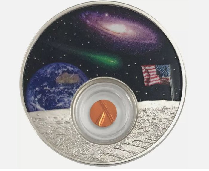 Niue. 2 Dollars 2019 50th Moon Landing", 1 Oz (.999)