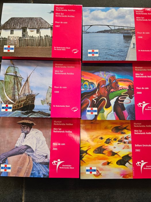 Hollandske Antiller. Set 1980/2004 (8 sets)  (Ingen mindstepris)