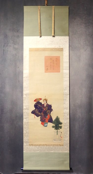 Hanging Scroll (Kakejiku) - Noh Play 'Hagoromo' - Ukendt kunstner - Japan  (Ingen mindstepris)