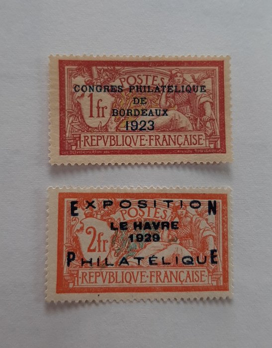 Frankrig 1923/1929 - Filatelistisk udstilling og kongres - Yvert 182 et 257A