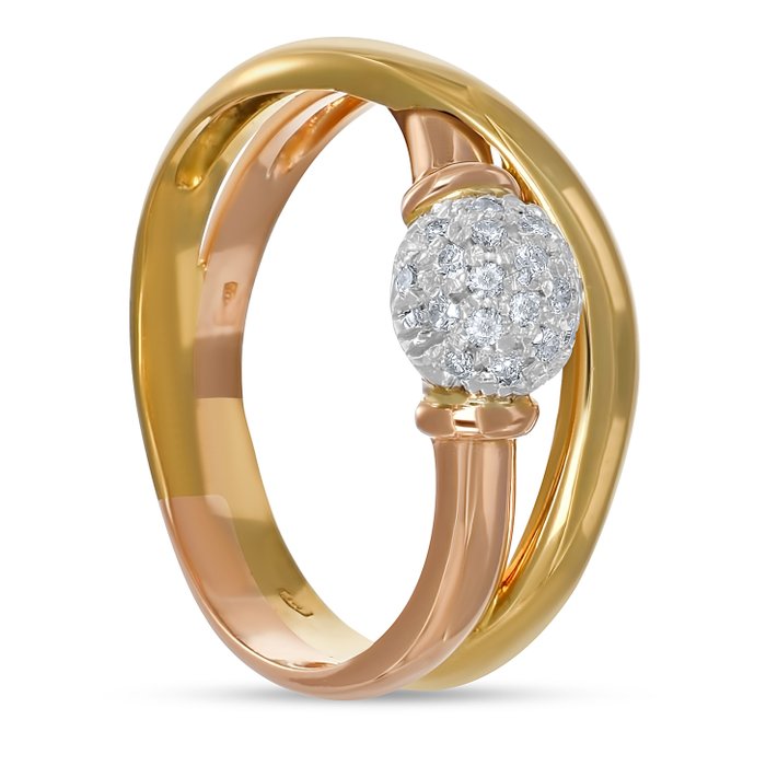 Ring - 18 kraat Hvidguld -  0.22ct. tw. Diamant (Natur)