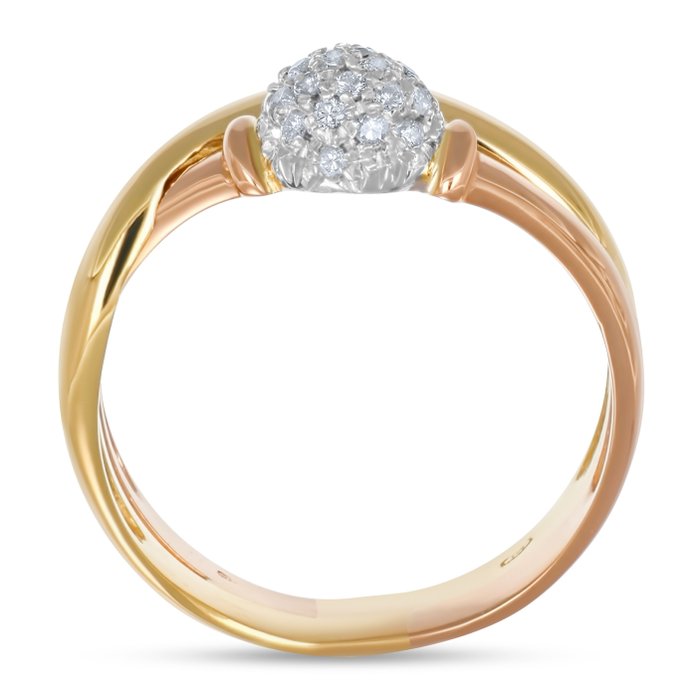 Ring - 18 kraat Hvidguld -  0.22ct. tw. Diamant (Natur)