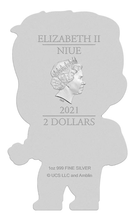 Niue. 2 Dollars 2021 Biff Tannen Shaped - Back To The Future, 1 Oz (.999)