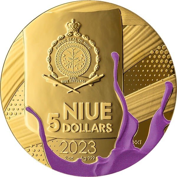 Niue. 5 Dollars 2023 Pop Art - Mona Lisa, 2 Oz (.999) Proof