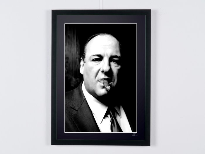 The Sopranos - James Gandolfini as « Tony Soprano » - Fine Art Photography - Luxury Wooden Framed 70X50 cm - Limited Edition Nr 08 of 50 - Serial ID 20519 - Original Certificate (COA) Hologram Logo Editor and QR Code - 100% New items