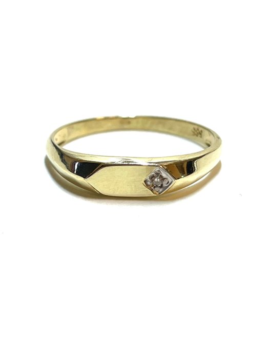 Ingen mindstepris - Ring - 14 karat Gulguld -  0.01ct. tw. Diamant (Natur)