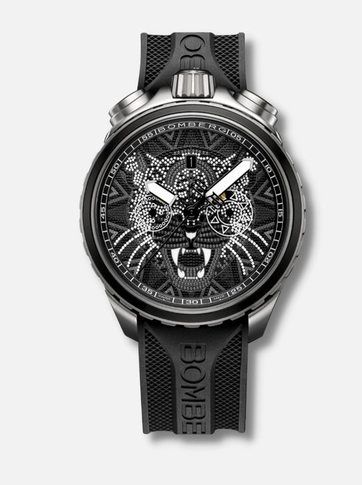 Bomberg - Ingen mindstepris - Mænd - BOLT-68 Heritage sort og hvid Huichol Jaguar BS45CHSS065-212