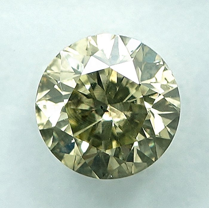 1 pcs Diamant  (Naturfarvet)  - 070 ct - Fancy light Grålig Gul - I1 - International Gemological Institute (IGI)